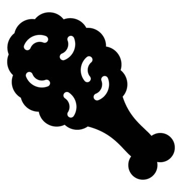 Tavuk parçası, katı vektör simgesi