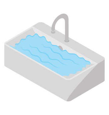 Lavabo izometrik düz simgesi