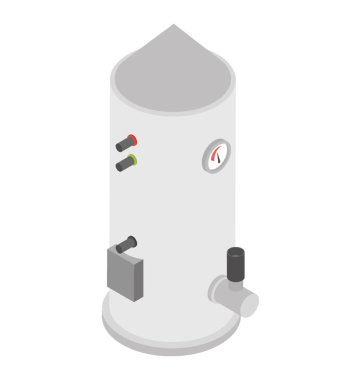 Elektrikli şofben izometrik simgesi 