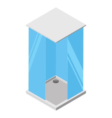Cam tuvalet izometrik vektör simgesi