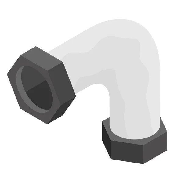 Armbåge Pipe Platt Vektor Symbol — Stock vektor