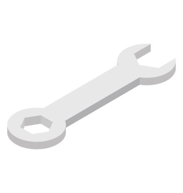 Somun anahtarı tasarımını izometrik simgesi