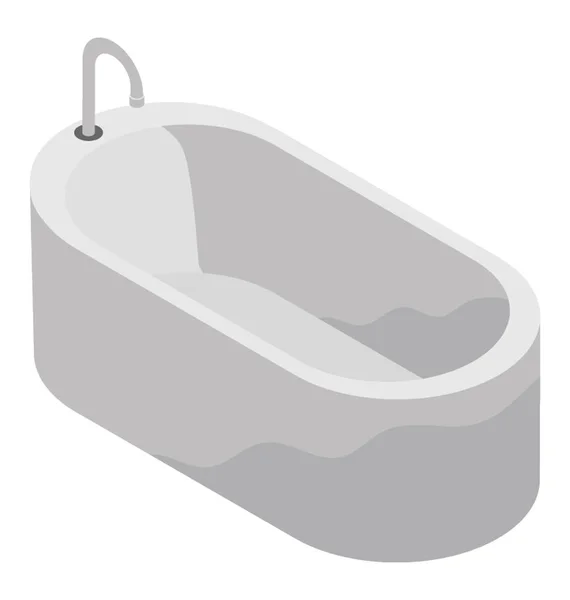 Water Tub Isometric Vector Icon Jacuzzi — Stock Vector