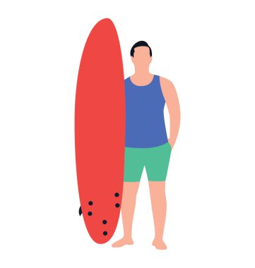 Su sörf düz vektör 