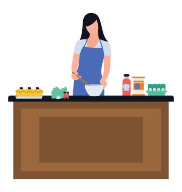 Gıda düz stil ikonu hazırlanıyor