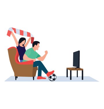 Futbol maç kavramı düz simgesi