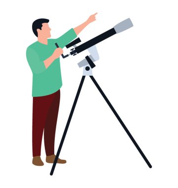 Teleskop düz vektör tasarımı