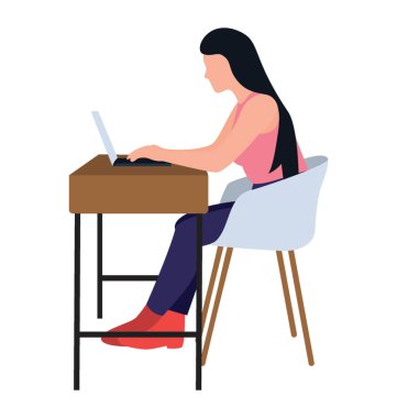 Online çalışma, düz simgesi tasarım atama