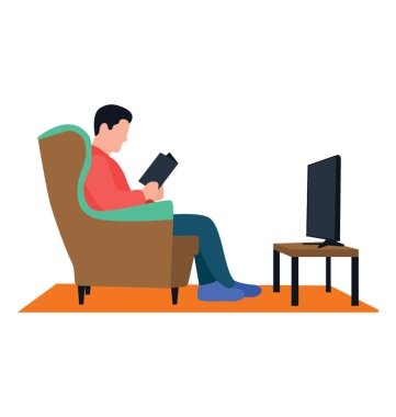 Otel lounge düz vektör