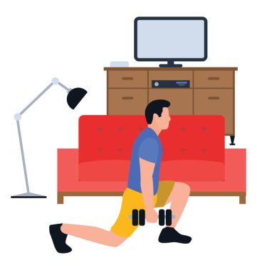 Kas egzersiz tasarım düz simgesinin