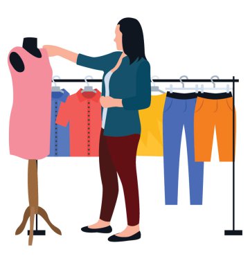 Elbise tasarımcısı düz vektör