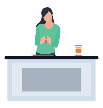 Gıda hazırlama düz vektör simgesi