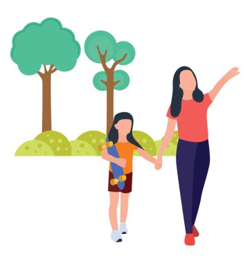 Kaykay düz simgesi tasarım elinde piknik süre