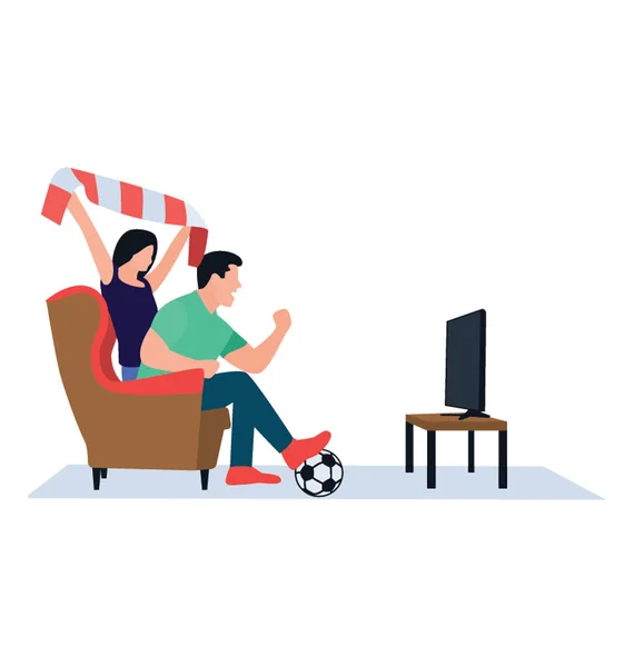 Soccer Match Concept Flat Icon — Stock Vector