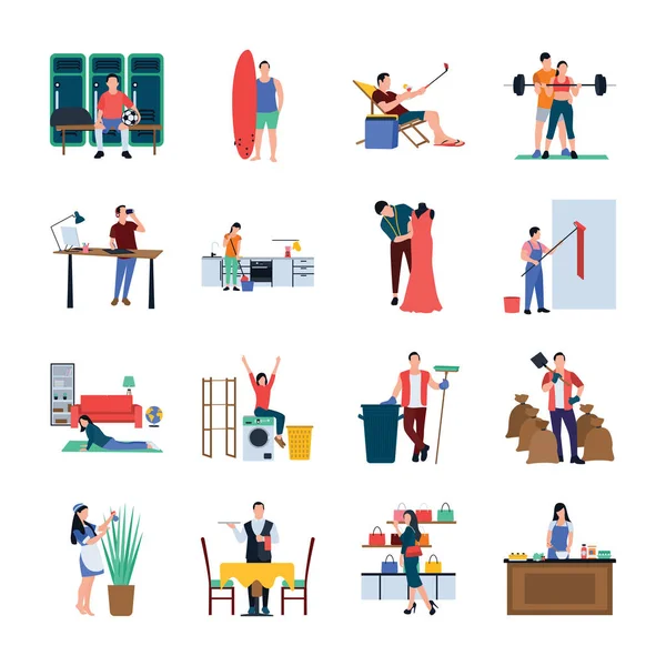 Günlük hayat düz simgeler paketi burada iş sorunlarını çözmek için bazı simgeleri tasvir. Bu paketi yararlı görsel tutarak izleyicilerin olumlu yanıt alabilirsiniz. İlgili alana yararlanmak için bu set kapmak. 