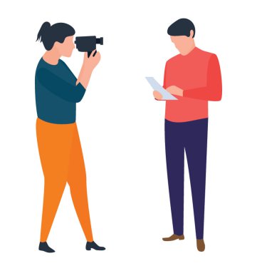 Fotoğraf illüstrasyon düz vektör, photoshoot kavramı