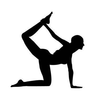 Parmak dokunmatik poz, yoga egzersiz siluet