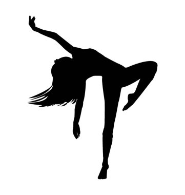 Siluet jimnastik poz simgesi