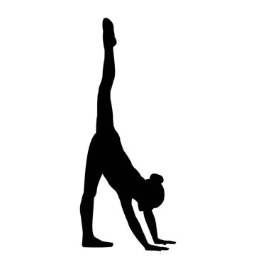 Fitness exercise silhouette, yoga posture