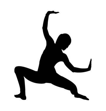 Aerobik tarzı siluet, fitness egzersiz 