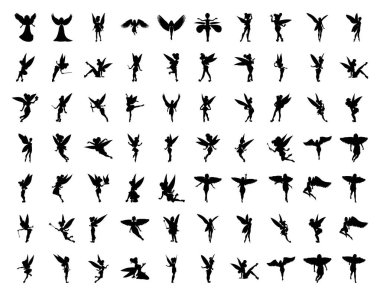Welcome and see, here are some enchanting and attention grabbing fairy silhouettes. These are encapsulated in a set having 60 elements. Best fairy silhouette can be used in graphic designing, fairy tale elements, storybook designing, template making clipart
