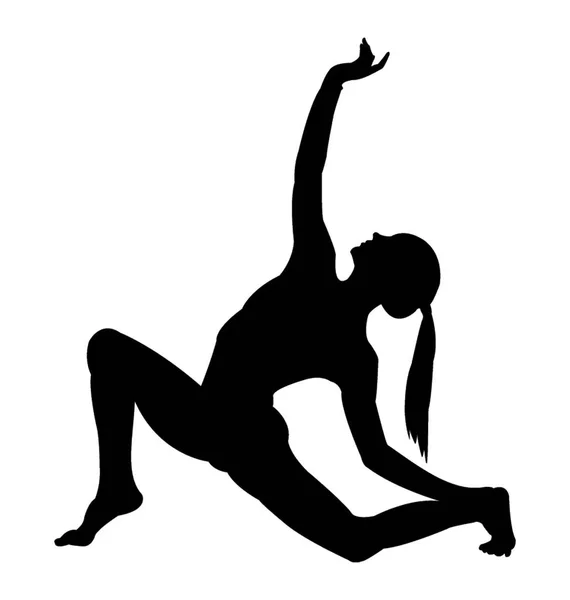 Silhouette Gymnastische Pose Symbol — Stockvektor