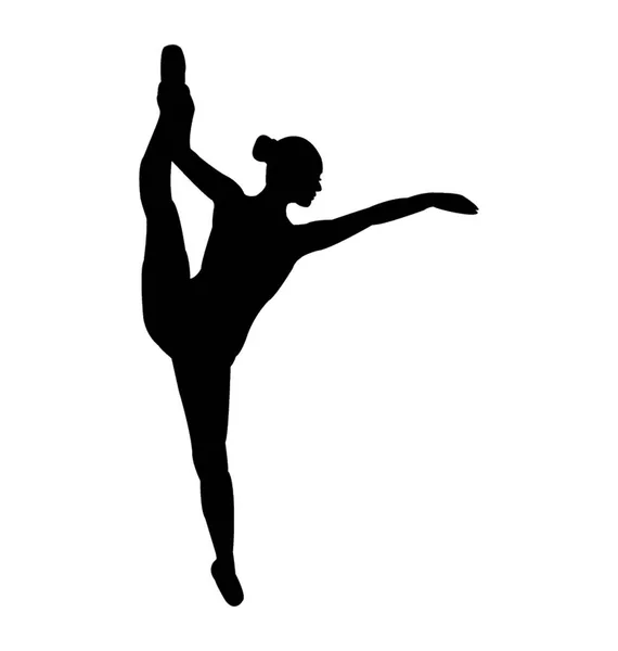 Silueta Pose Bailarina Hielo — Vector de stock