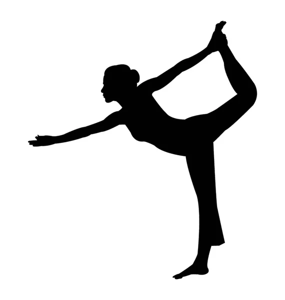 Silhouette Der Yoga Haltung Yoga Übung — Stockvektor