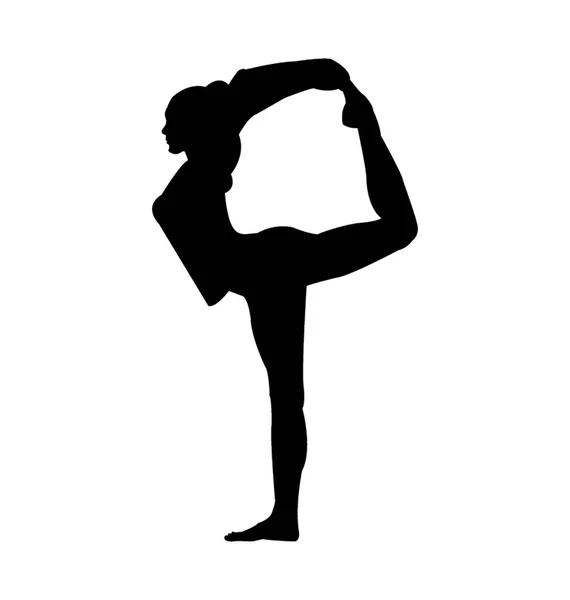Silhouette Exercice Physique Posture Yoga — Image vectorielle