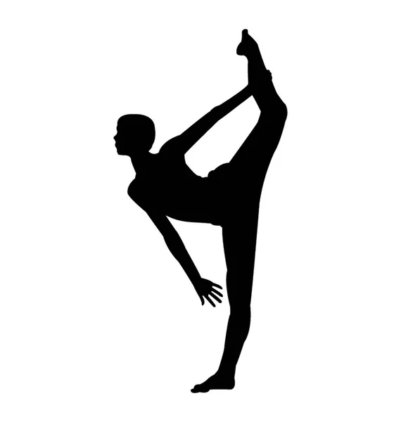 Seitenplanke Gymnastische Figur Silhouettenkonzept — Stockvektor