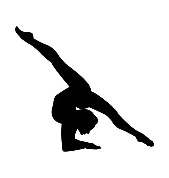 Silhouette Gymnastique Pose Icône — Image vectorielle