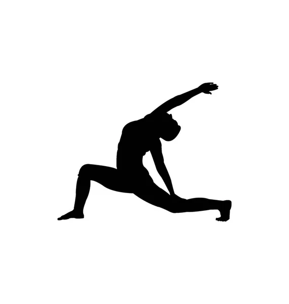 Silueta Ejercicio Fitness Postura Yoga — Vector de stock