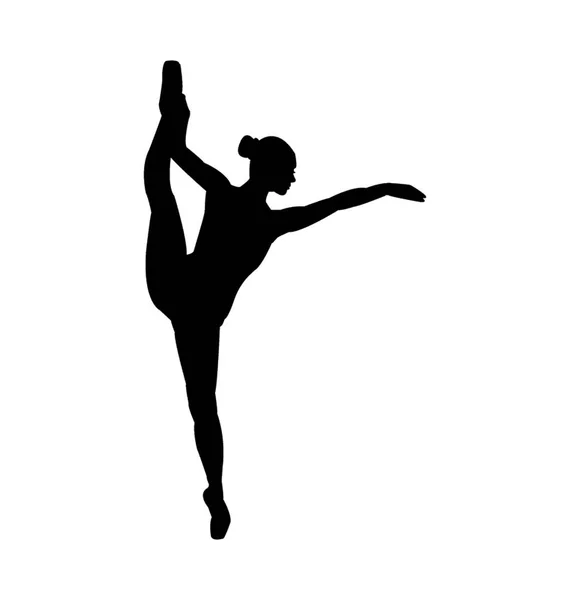 Silueta Pose Bailarina Hielo — Vector de stock