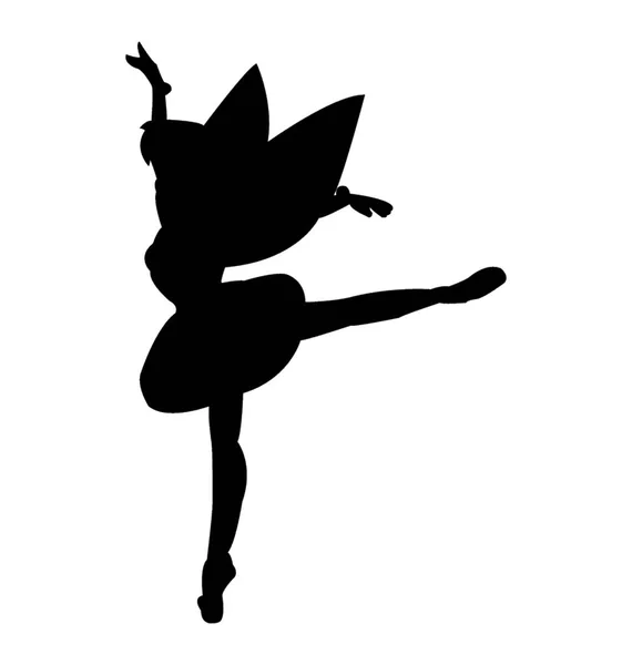 Silhouette Fairy Dance — Stock Vector