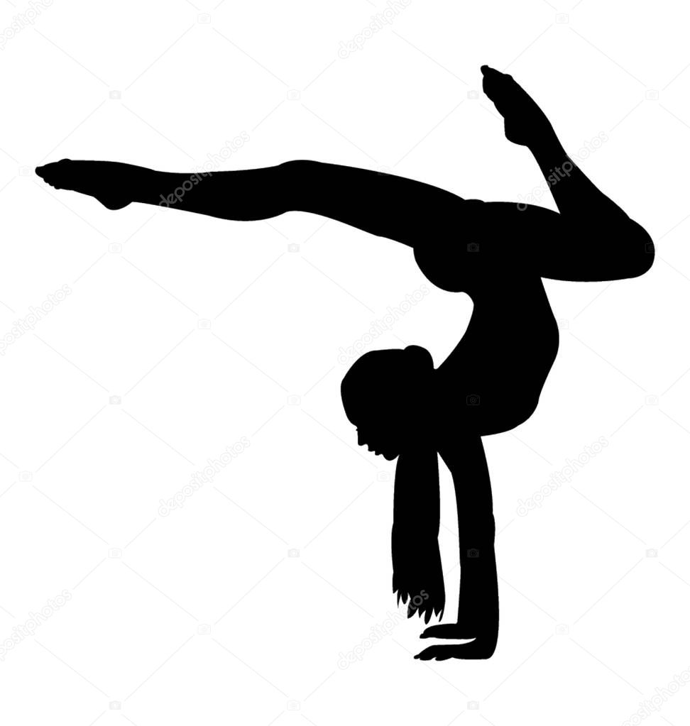 Handstand pose of silhouette
