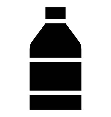Katı tek kullanımlık şişe simgesi, distile su