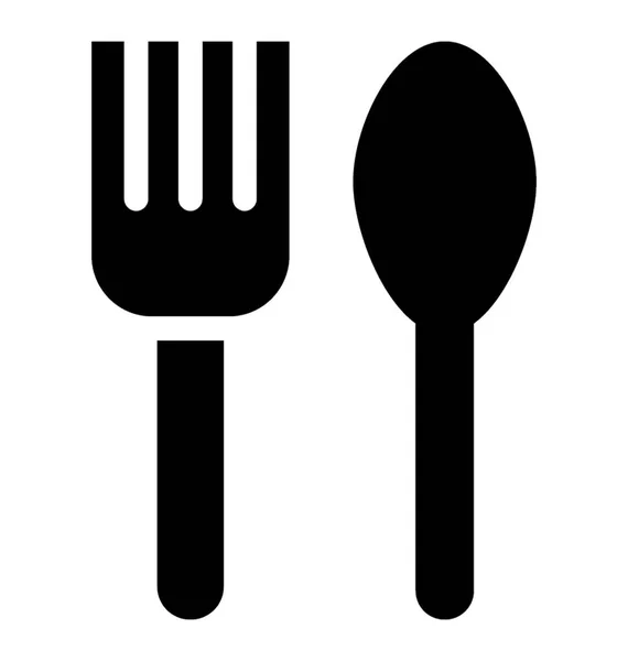 Spoon Fork Icon Glyph Vector — Stock Vector