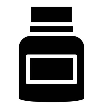 Mürekkep ot, glif mürekkep pot vektör katı simgesi 