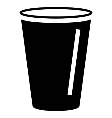 Katı tek kullanımlık Kupası simge vektör