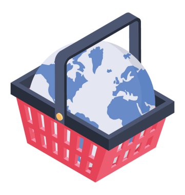 Uluslararası Alışveriş izometrik vektör