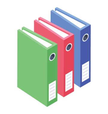 Arşivleri simgesi, izometrik vektör tasarımı