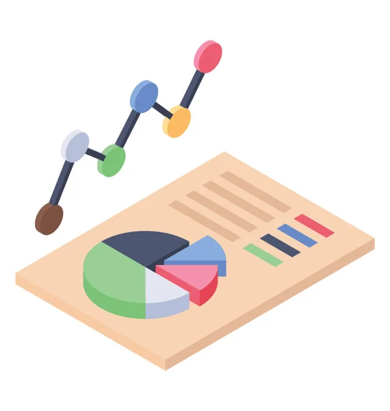 Business Chart Infographic Isometric Icon — Stock Vector