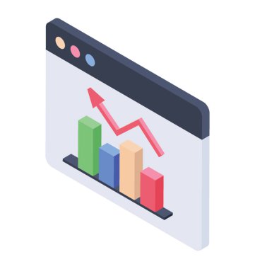 izometrik tasarım iş büyüme simgesinin