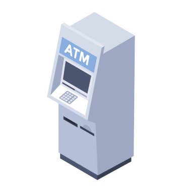 atm makine izometrik tasarımı