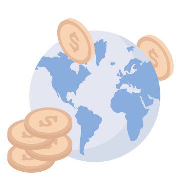 Uluslararası iş simge, izometrik tasarım