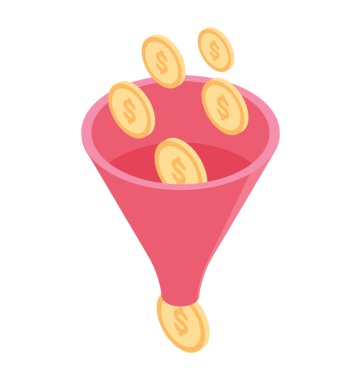 Dönüşüm oranı simge, izometrik tasarım.