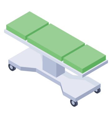 Sedye simgesi, hastane yatak vektör 