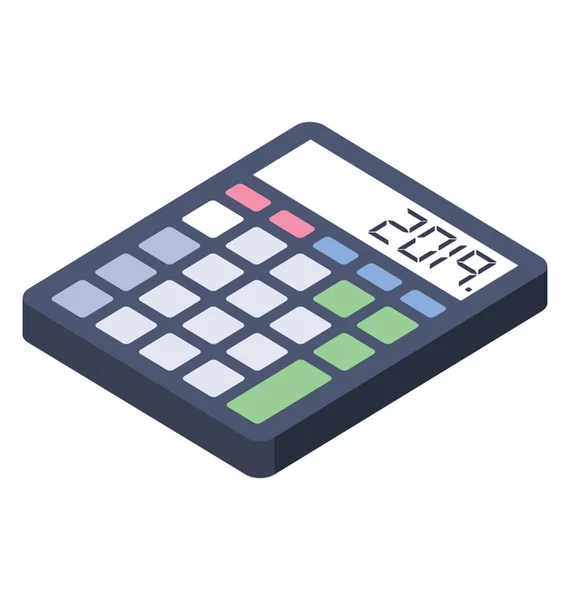 Ícone Calculadora Projeto Isométrico — Vetor de Stock