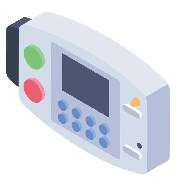 Defibrillator Icon Isometric Style — Stock Vector