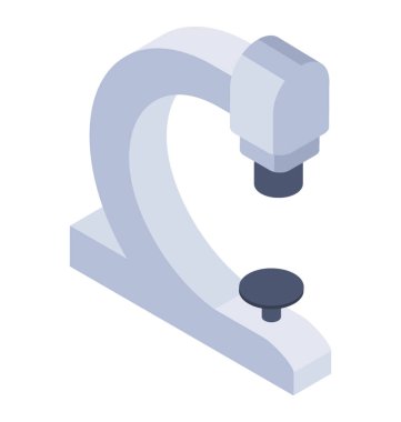 Laboratuvar Ekipmanları izometrik vektör, mikroskop simgesi